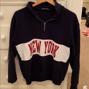 brandy melville new york quarter zip sweatshirt